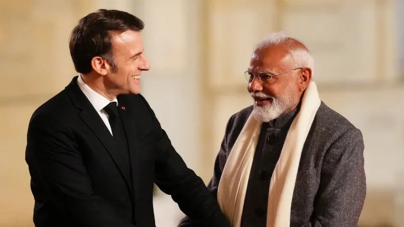 Prime minister modi and france president Emmanuel Macron