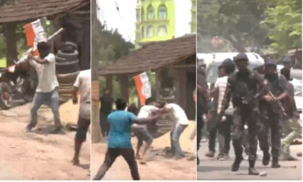 Stone-pelting and lathi-charge in Murshidabad