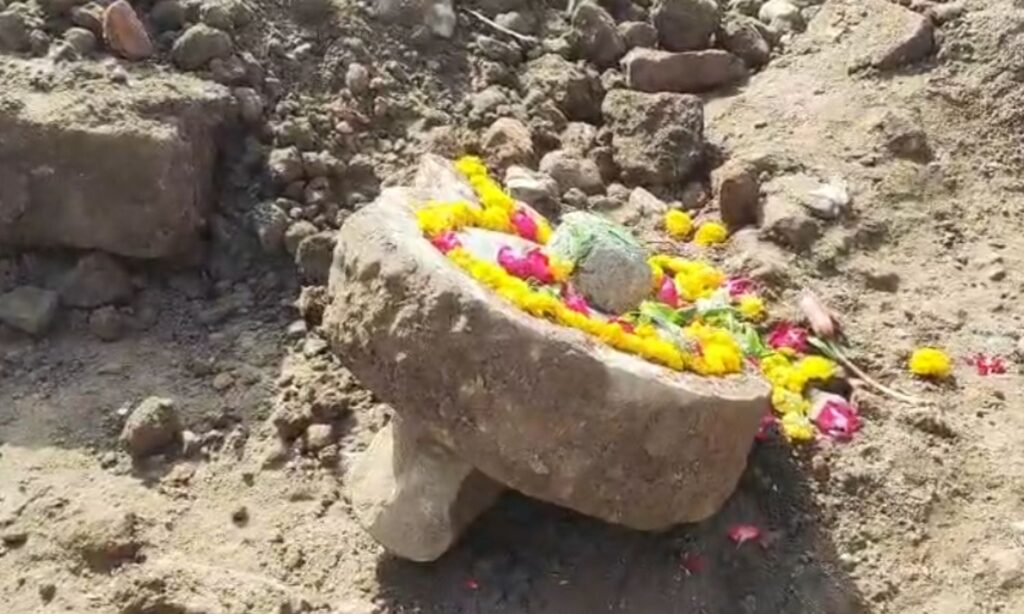 Shivalinga Discovered During Tunnel Excavation